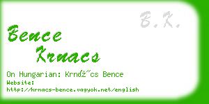 bence krnacs business card